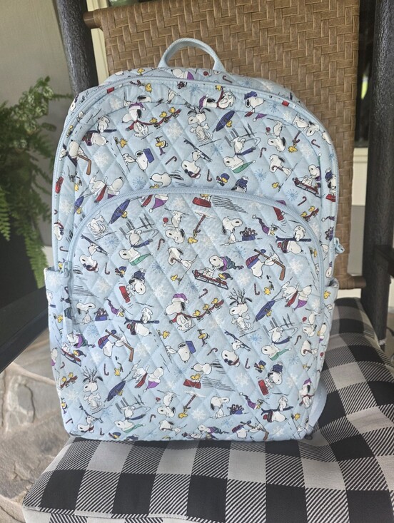 Vera Bradley Handbags - Vera Bradley Essential Large Quilted Winter Snoopy Backpack-NWT